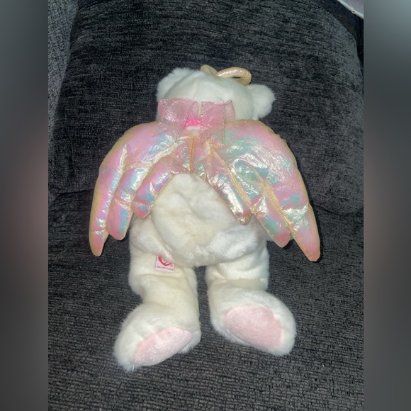13" LARGE TY 1999 BEANIE BUDDIES HALO ANGEL WHITE BEAR STUFFED ANIMAL PLUSH TOY - Picture 5 of 6